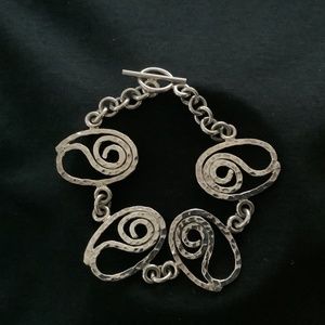 Sterling Artisan Pounded Geometric Bracelet